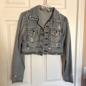 Vintage Z. Cavaricci cropped light wash denim jacket